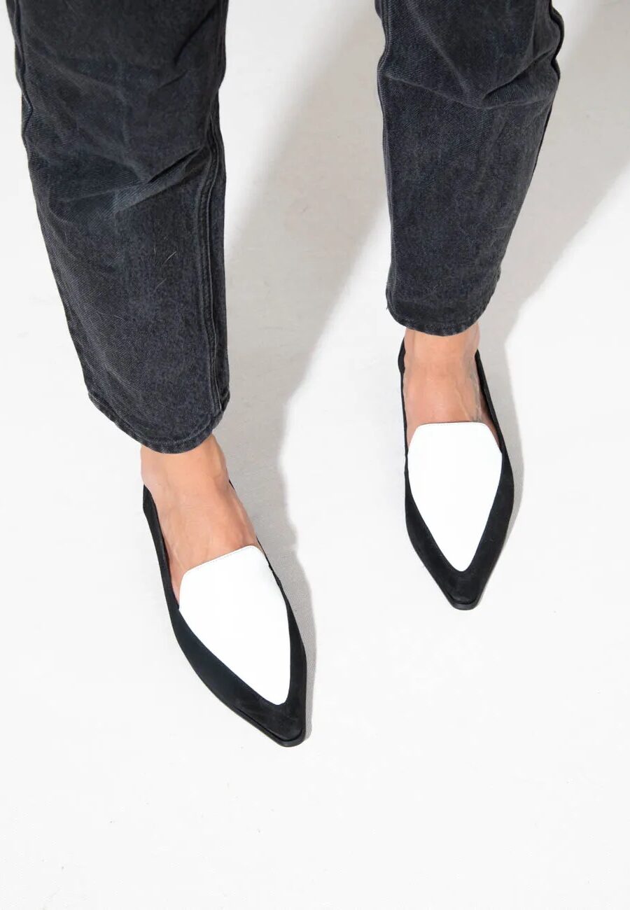 Γυναικεία Loafers, Άσπρο-Μαύρο