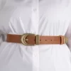 Ζώνη γνήσιο Δέρμα με χρυσή αγκράφα