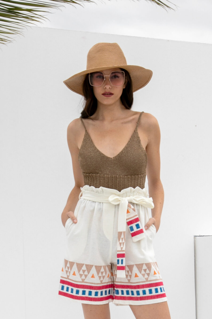 Βερμούδα ψηλόμεση με ζώνη