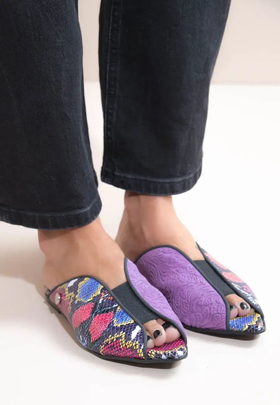 Γυναικεία Δερμάτινα Mules Flat