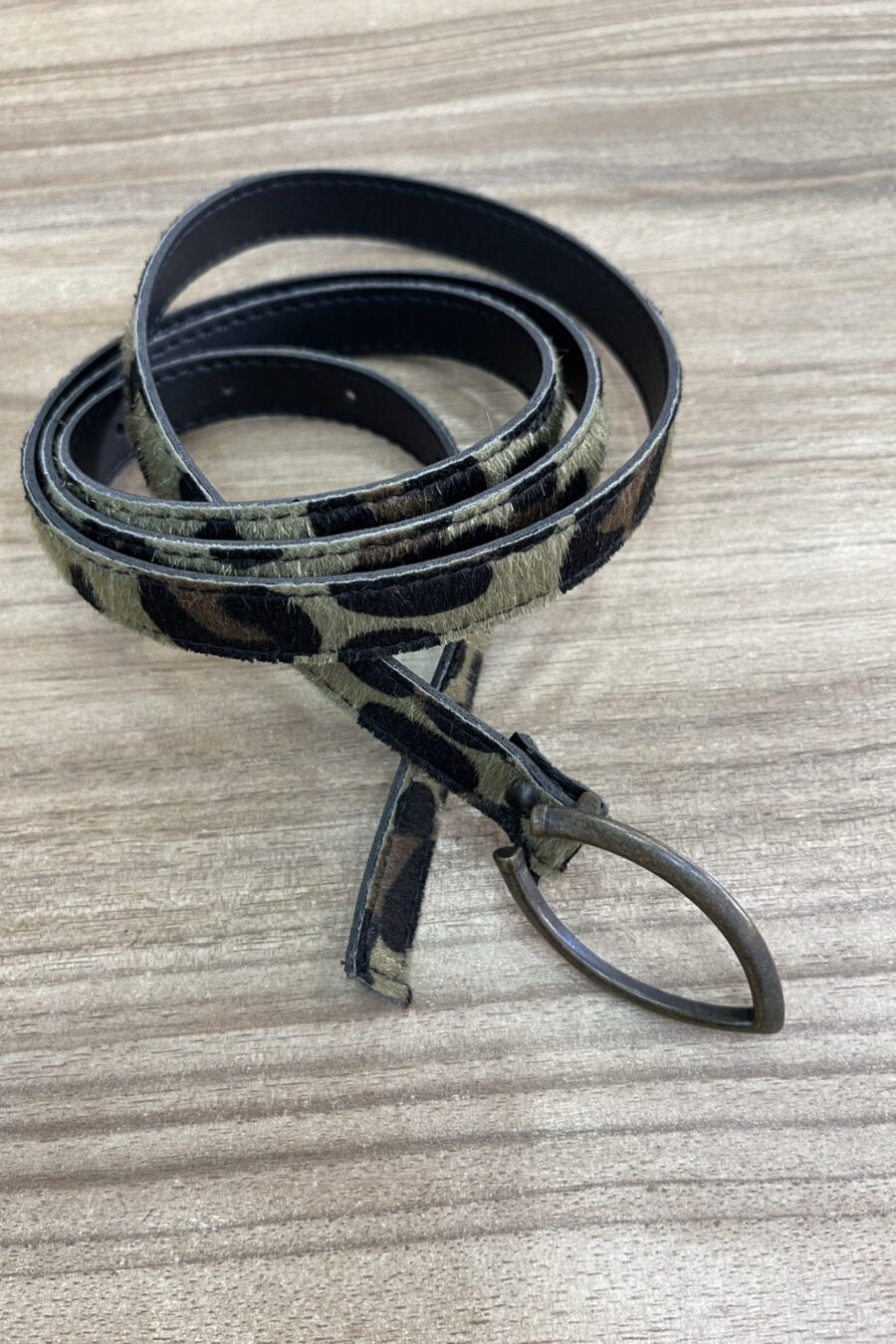 Ζώνη animal print με υφή πόνυ White 22 – ZV0120