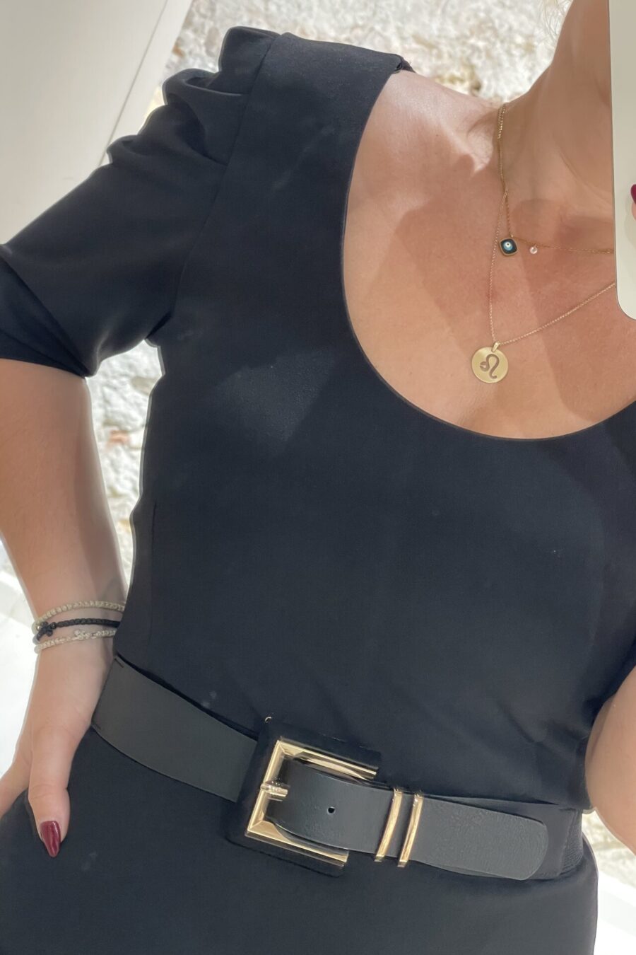 Φόρεμα στενό midi με φουσκωτά μανίκια White 22 - WV1520