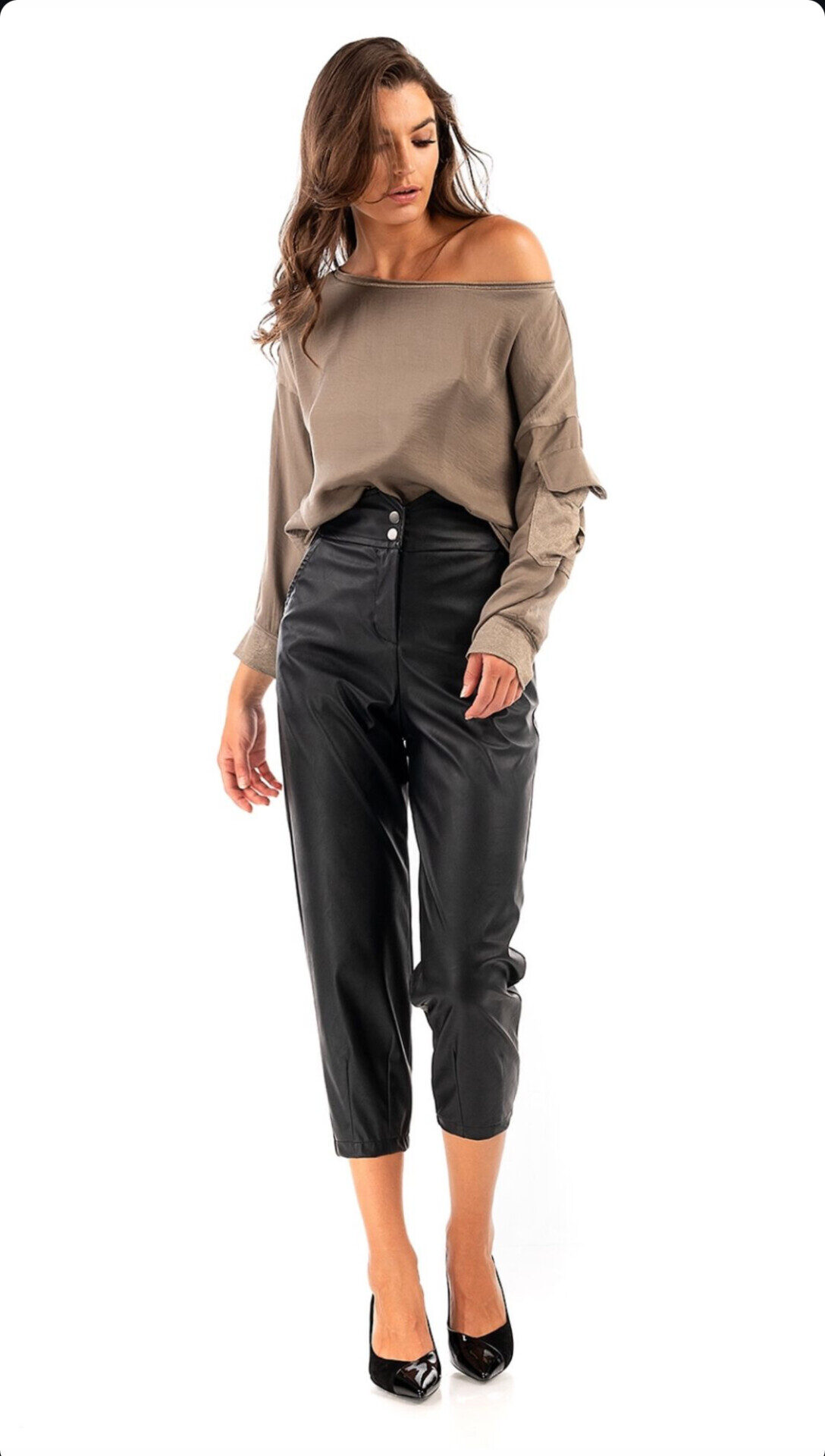 Παντελόνι eco leather με Λάστιχο We Coss – 1036