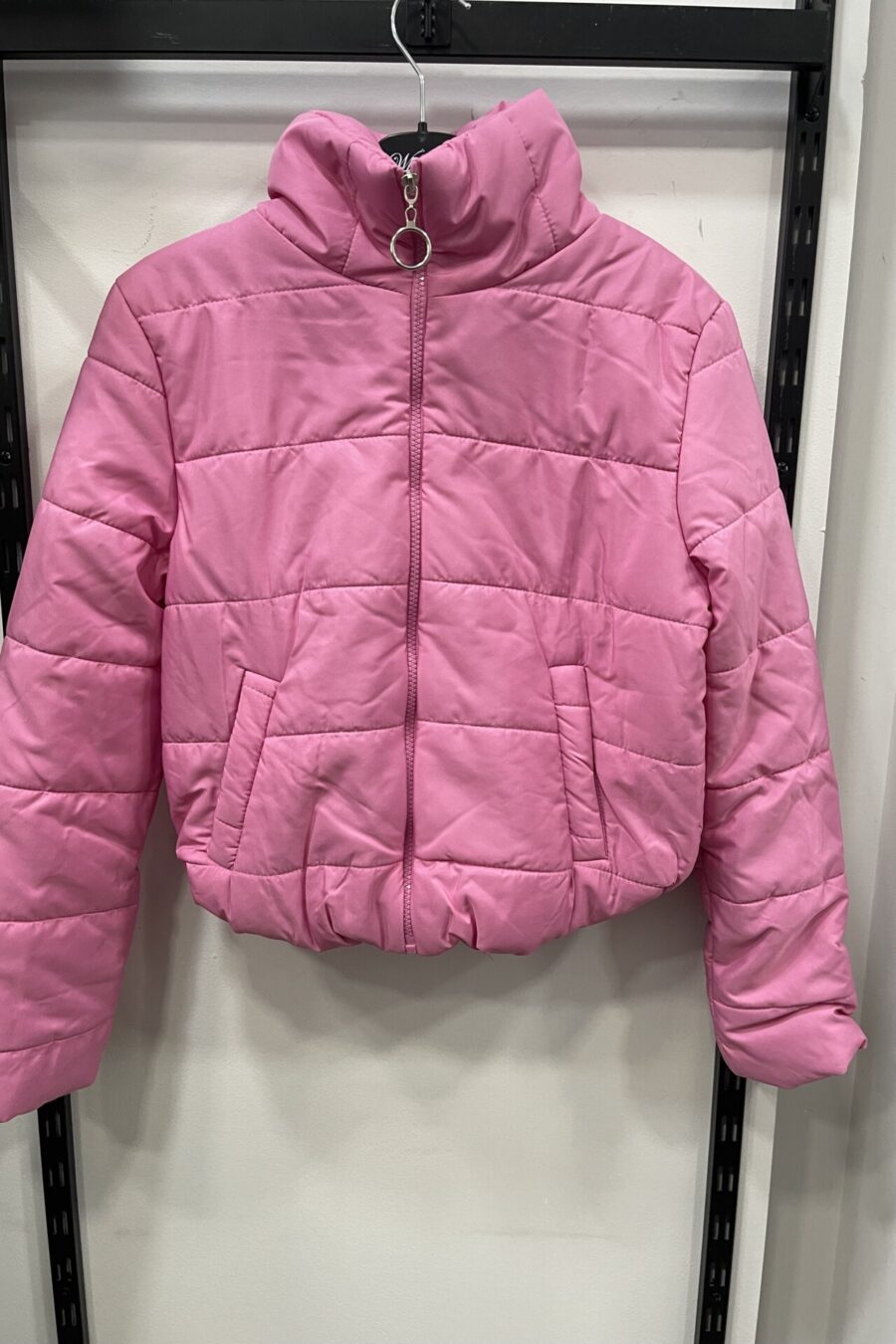 Bomber μπουφάν με λάστιχο στο τελείωμα White 22 – TR0110W