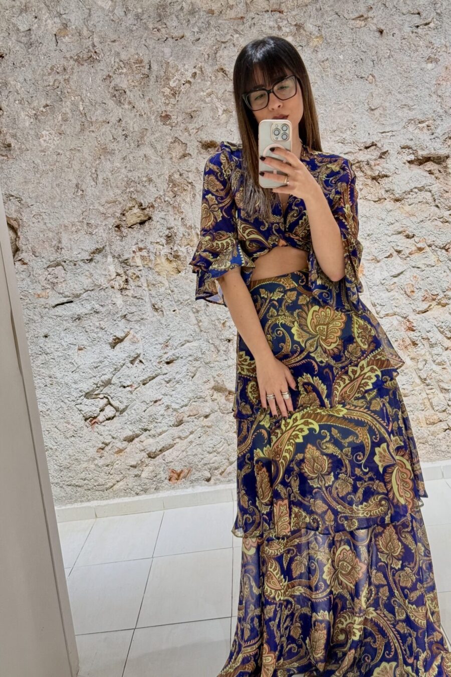 Σετ εμπριμέ, μπλούζα με φούστα - Egoista - EW0590