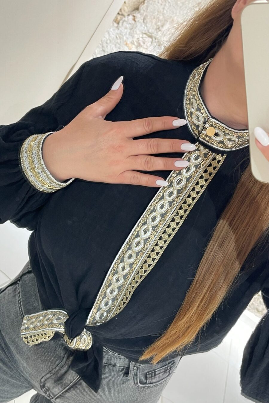 Πουκαμίσα resort με χρυσές λεπτομέρειες Theater - TW0520