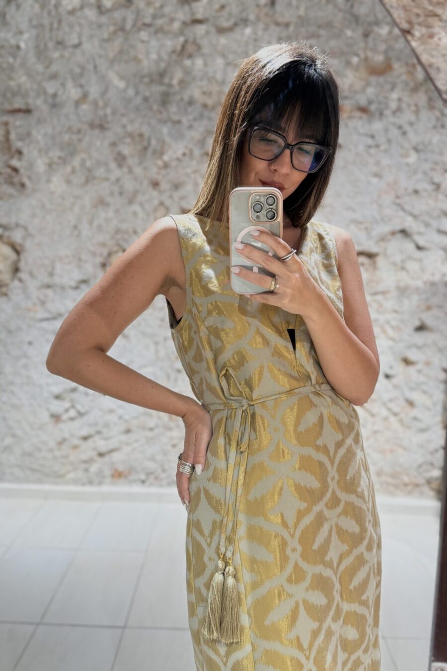 Φόρεμα resort με ανάγλυφο σχέδιο We Coss - 2052