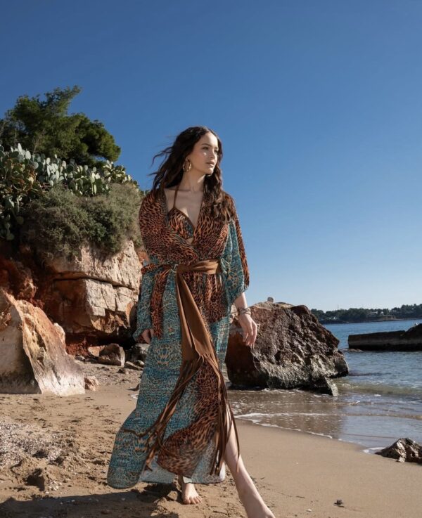Φόρεμα μακρύ animal print We Coss - 2003 - Image 3