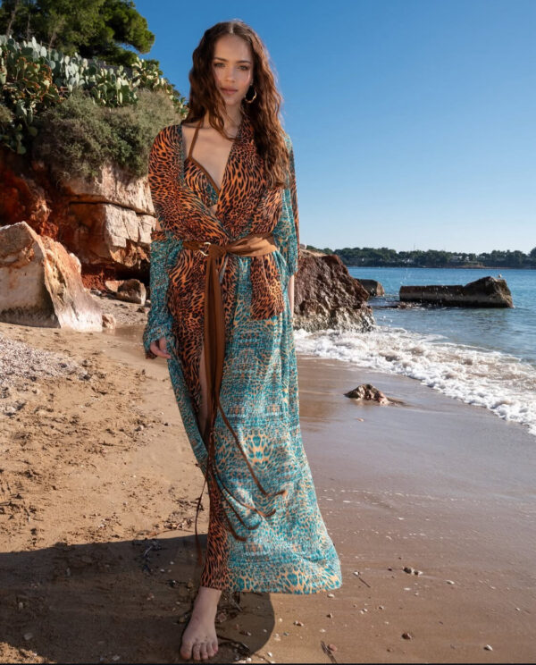 Φόρεμα μακρύ animal print We Coss - 2003