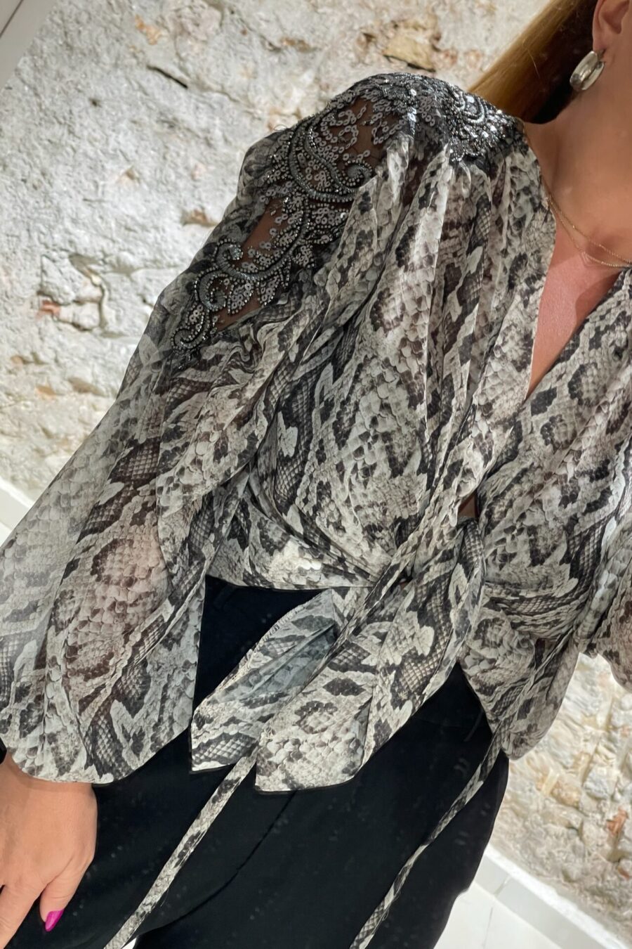 Πουκαμίσα αέρινη με στράς We Coss - 0049