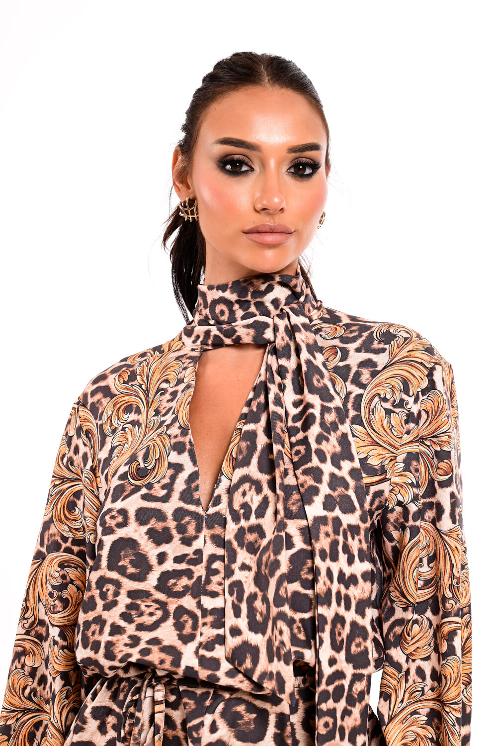 Φόρεμα animal print με δέσιμο στον λαιμό We Coss - 2022 - Image 7