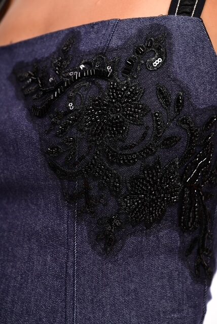 Φόρεμα σε τζιν όψη με ελαστικές τιράντες We Coss – 2008 - Image 4