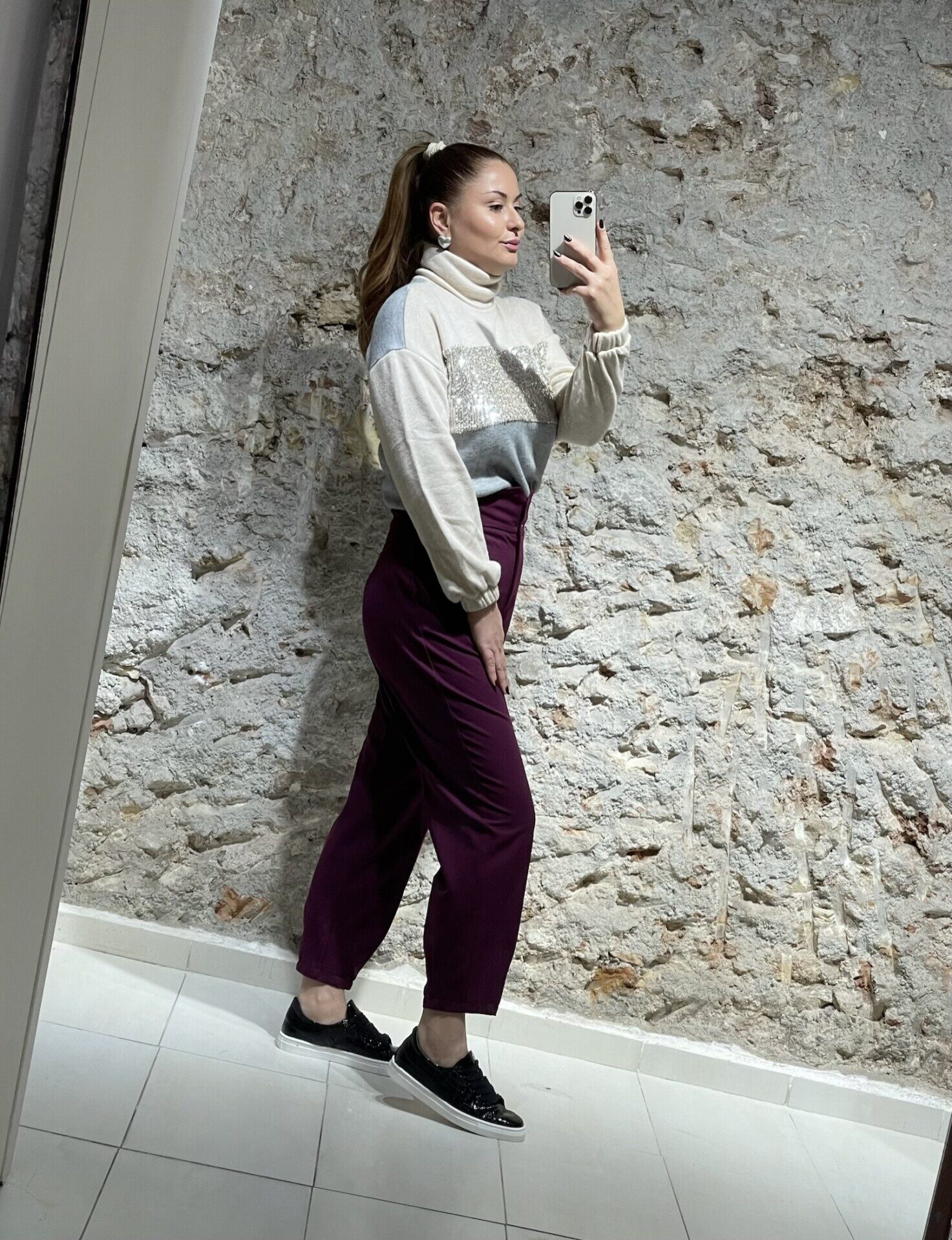 Παντελόνι ψηλόμεσο με λάστιχο στη μέση We Coss – 1037 - Image 5