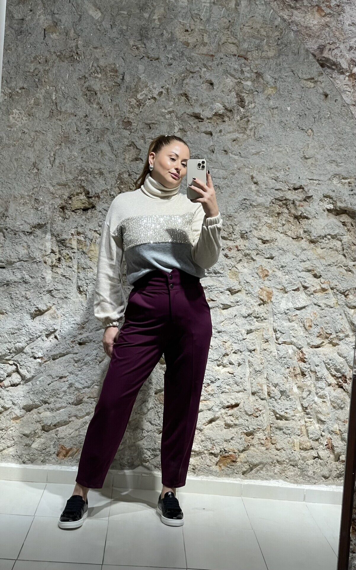 Παντελόνι ψηλόμεσο με λάστιχο στη μέση We Coss – 1037 - Image 4