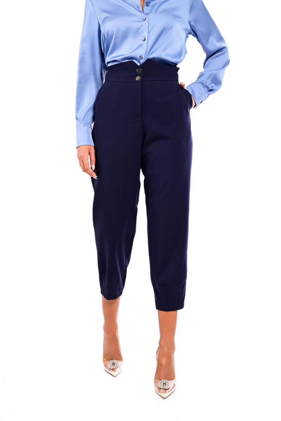 Παντελόνι ψηλόμεσο με λάστιχο στη μέση We Coss – 1037