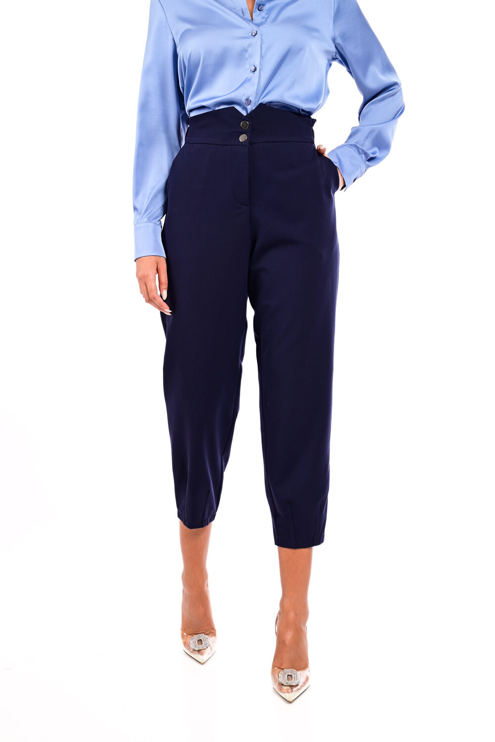 Παντελόνι ψηλόμεσο με λάστιχο στη μέση We Coss – 1037