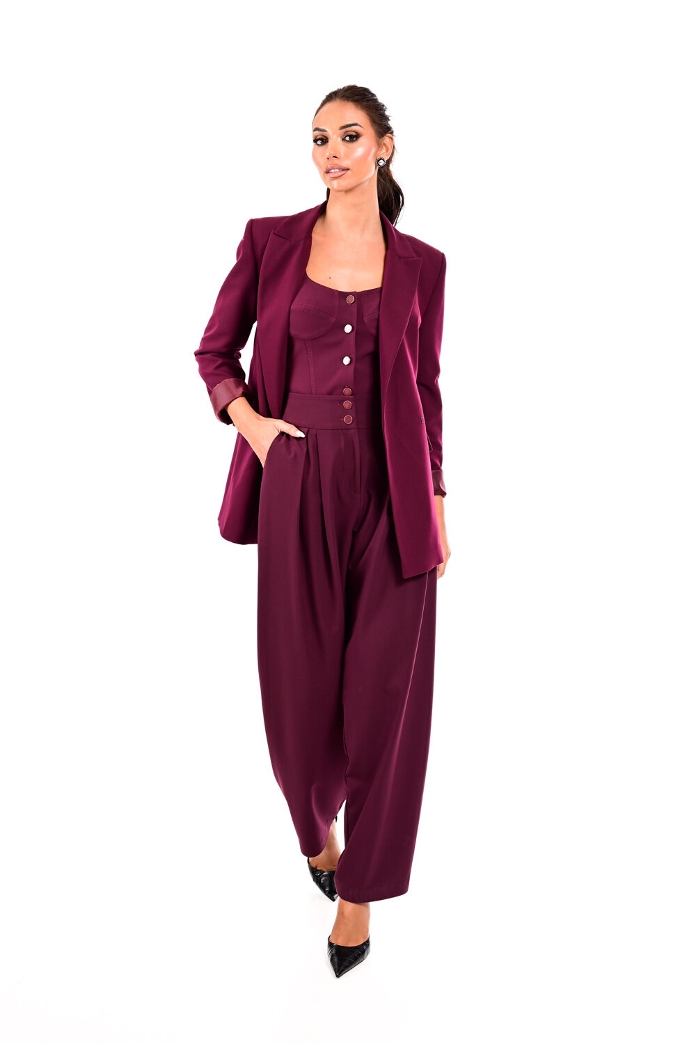 Σακάκι σταυρωτό με ζώνη We Coss - 3025 - Image 2