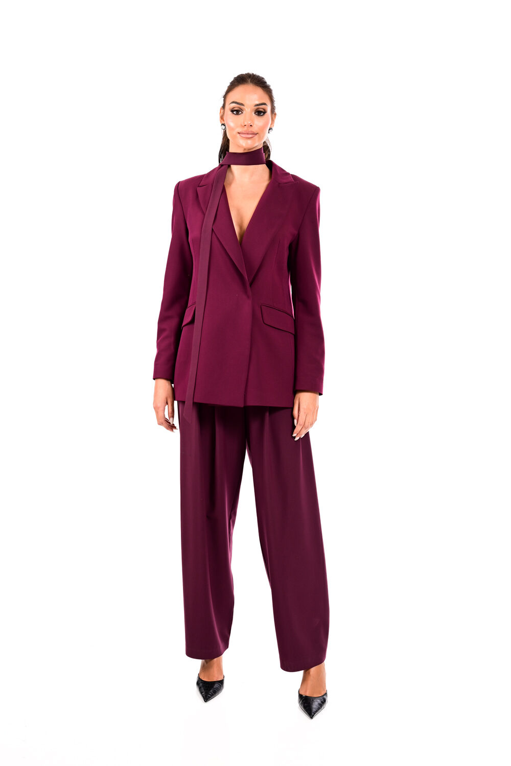 Σακάκι σταυρωτό με ζώνη We Coss - 3025 - Image 3