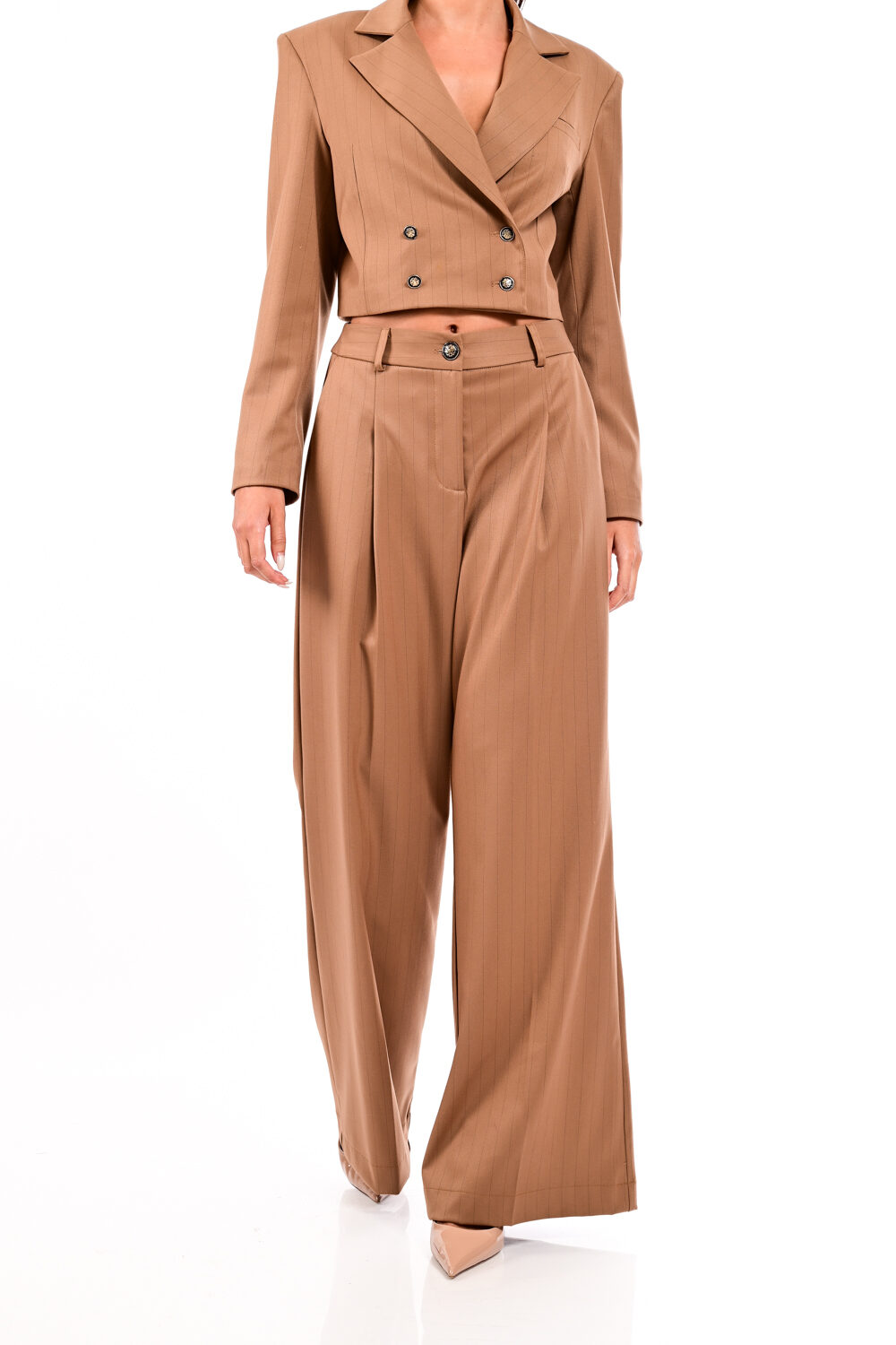 Σακάκι κοντό με μαύρες ρίγες We Coss – 3012 - Image 5