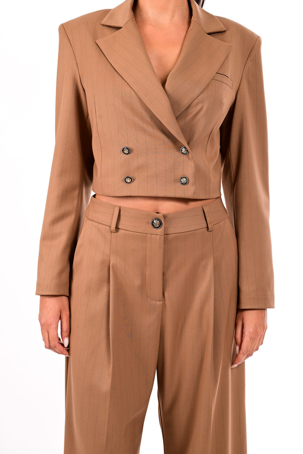 Σακάκι κοντό με μαύρες ρίγες We Coss – 3012 - Image 3