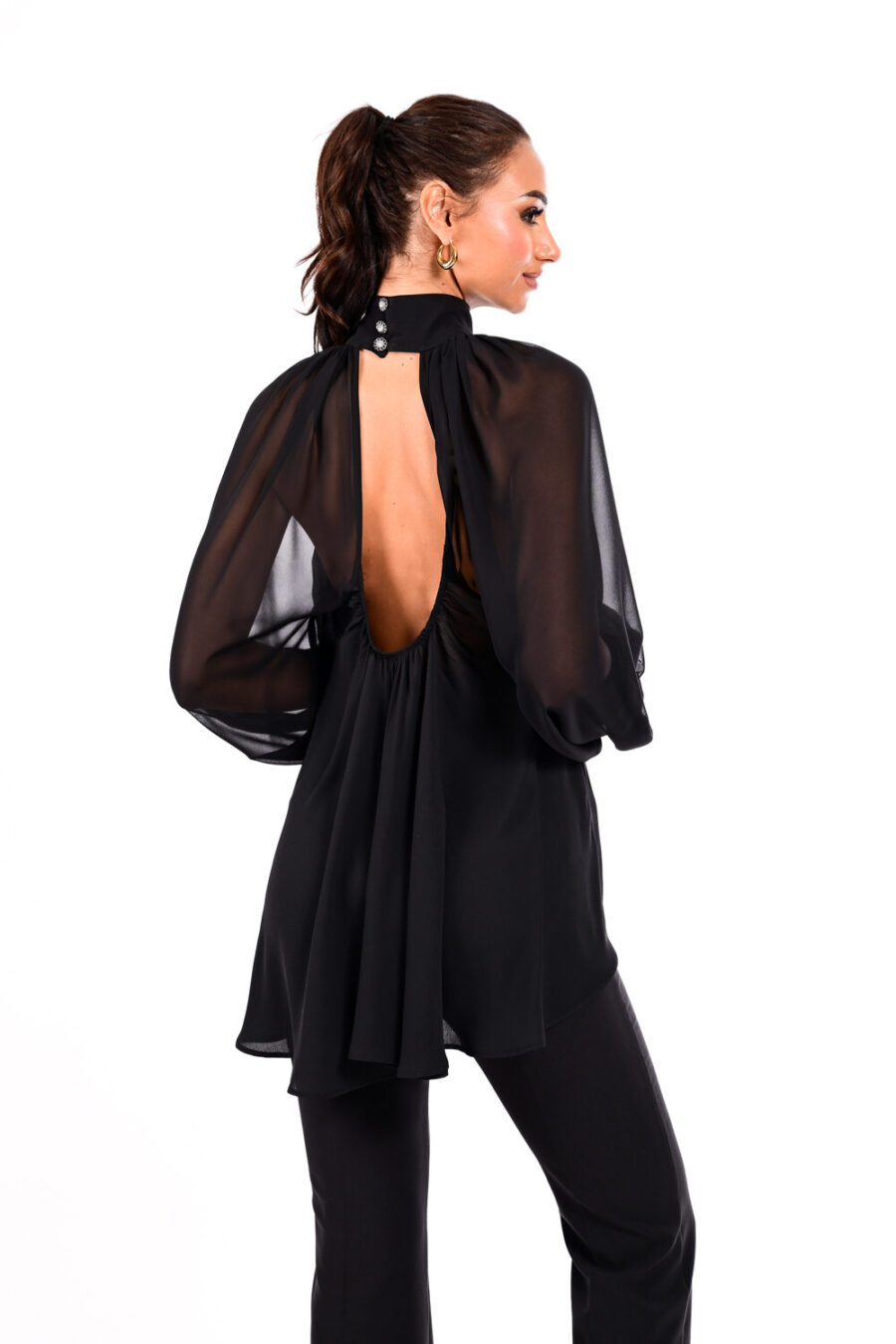 Μπλούζα ασύμμετρη με ανοιχτή πλάτη We Coss - 0013