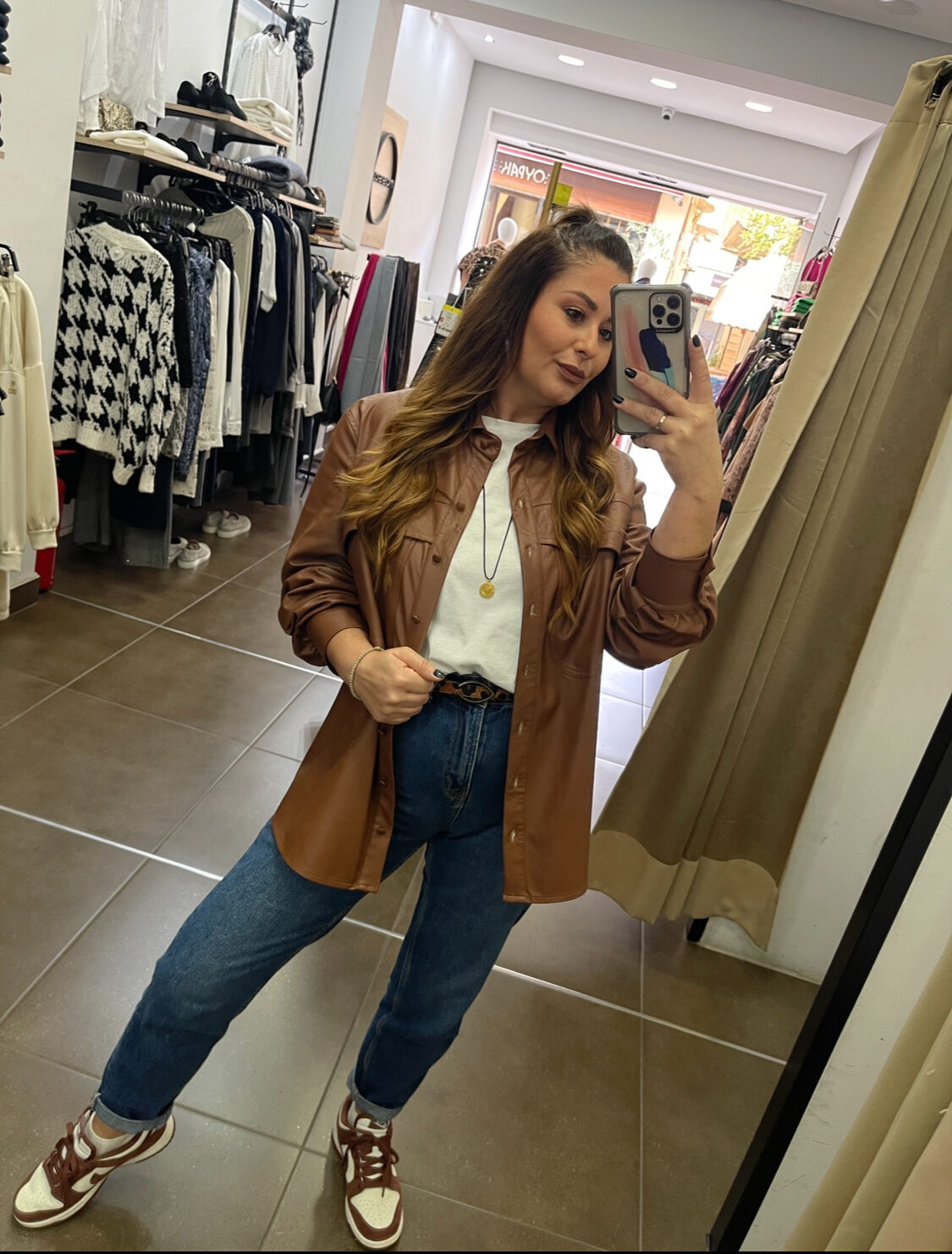 Σετ eco leather πουκαμίσα/παντελόνι White 22 - WX1290 - Image 3