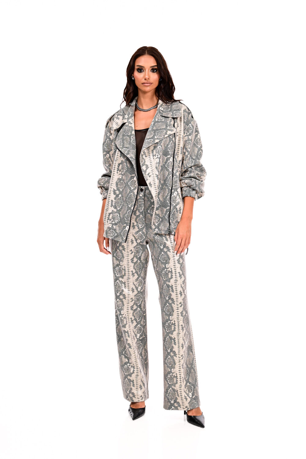 Jacket Δερμάτινη Snake Print We Coss - 3001 - Image 4