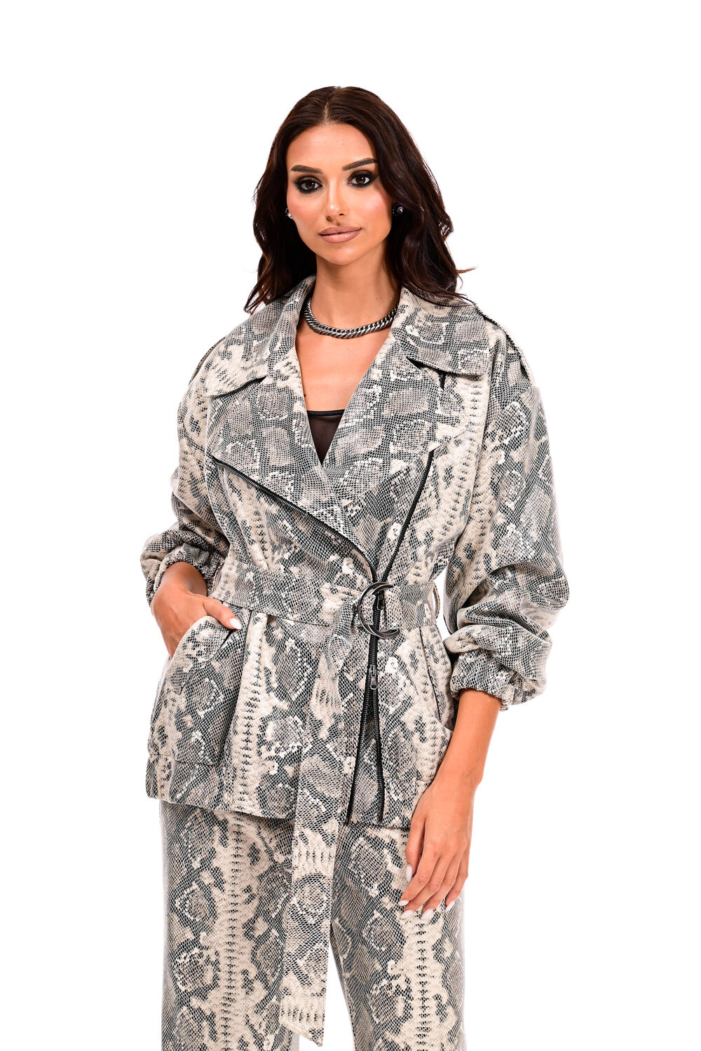 Jacket Δερμάτινη Snake Print We Coss - 3001 - Image 2