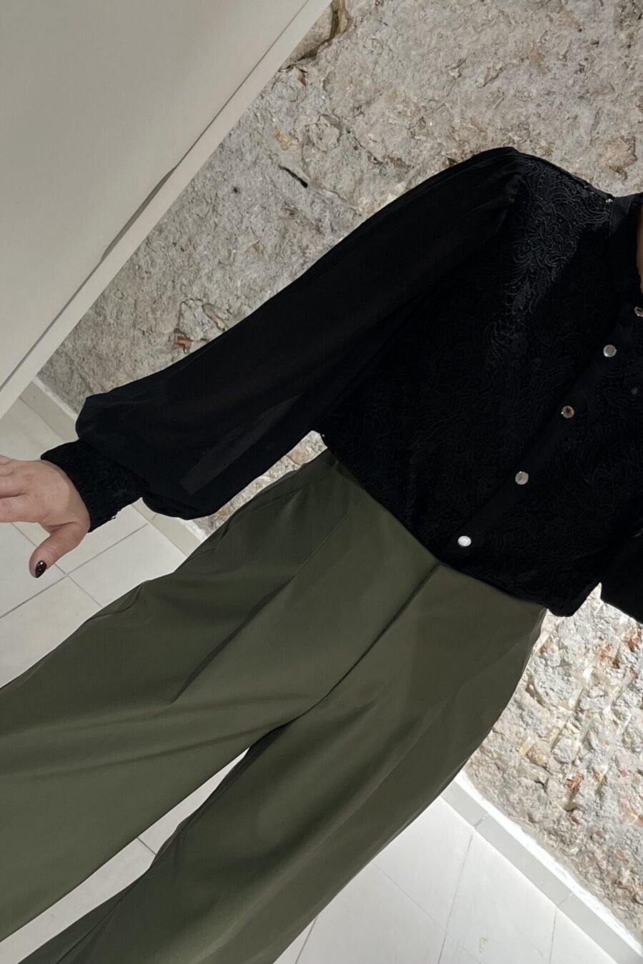 Παντελόνα eco leather με πιέτες We Coss – 1007