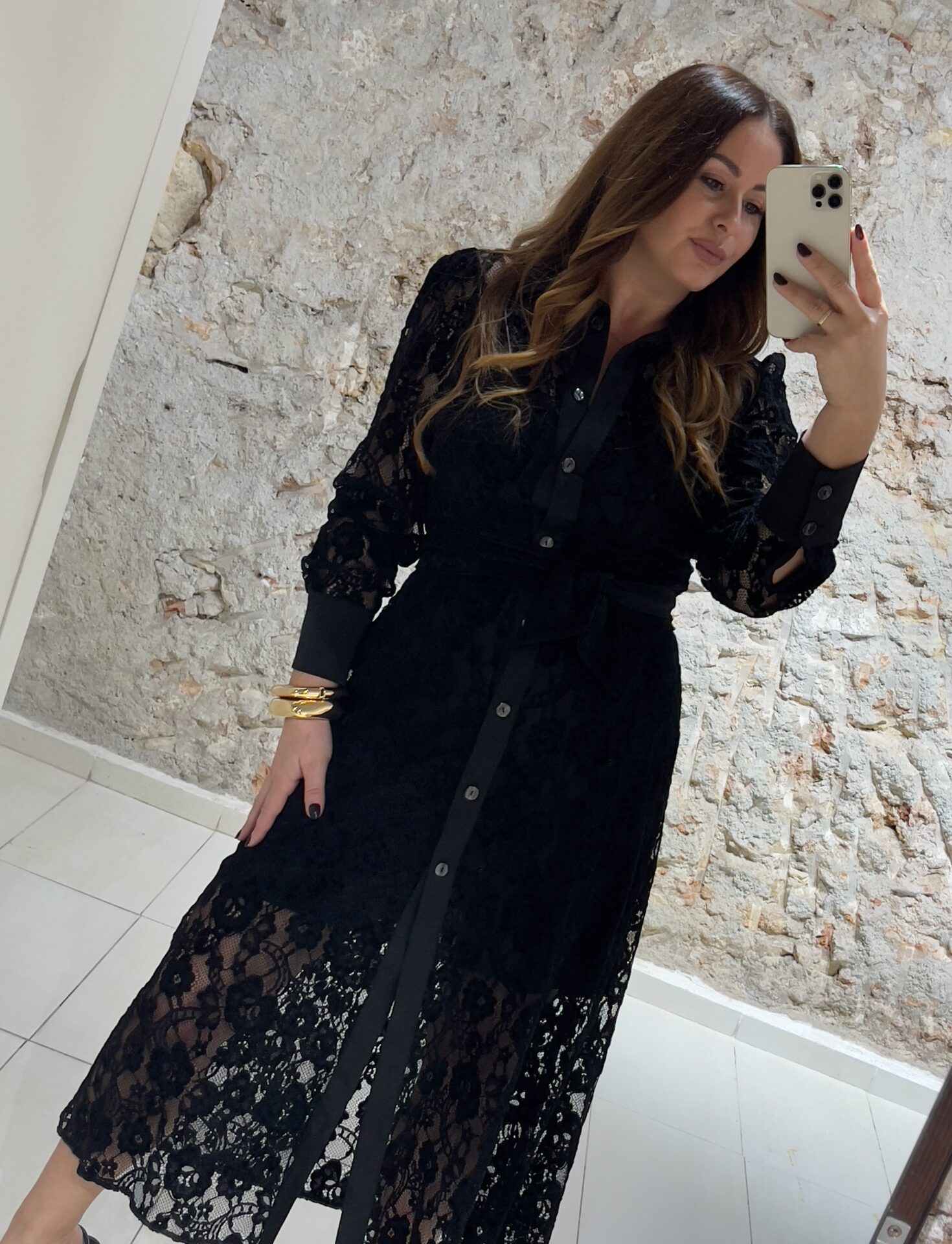 Φόρεμα midi δαντέλα σεμιζιέ We Coss - 2030 - Image 3