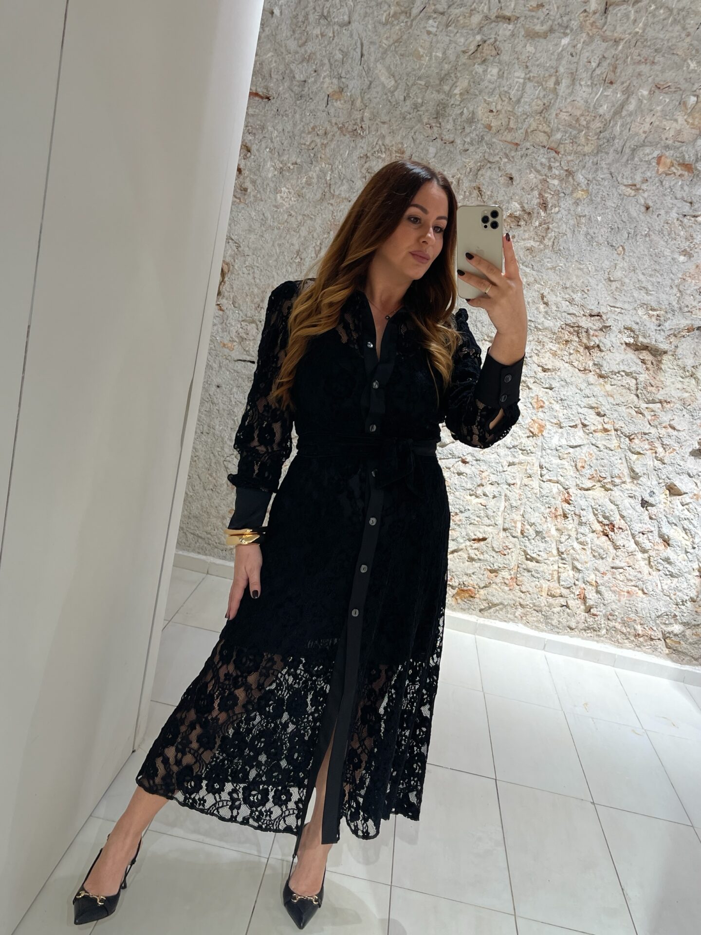 Φόρεμα midi δαντέλα σεμιζιέ We Coss - 2030 - Image 4