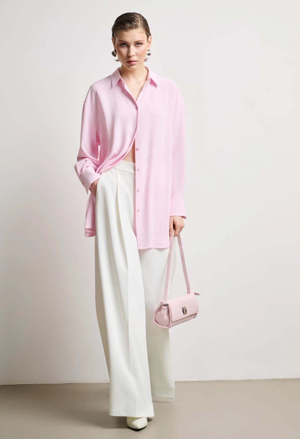 Πουκαμίσα μακρυά σε oversize γραμμή - Desiree - 0944007 - Image 4