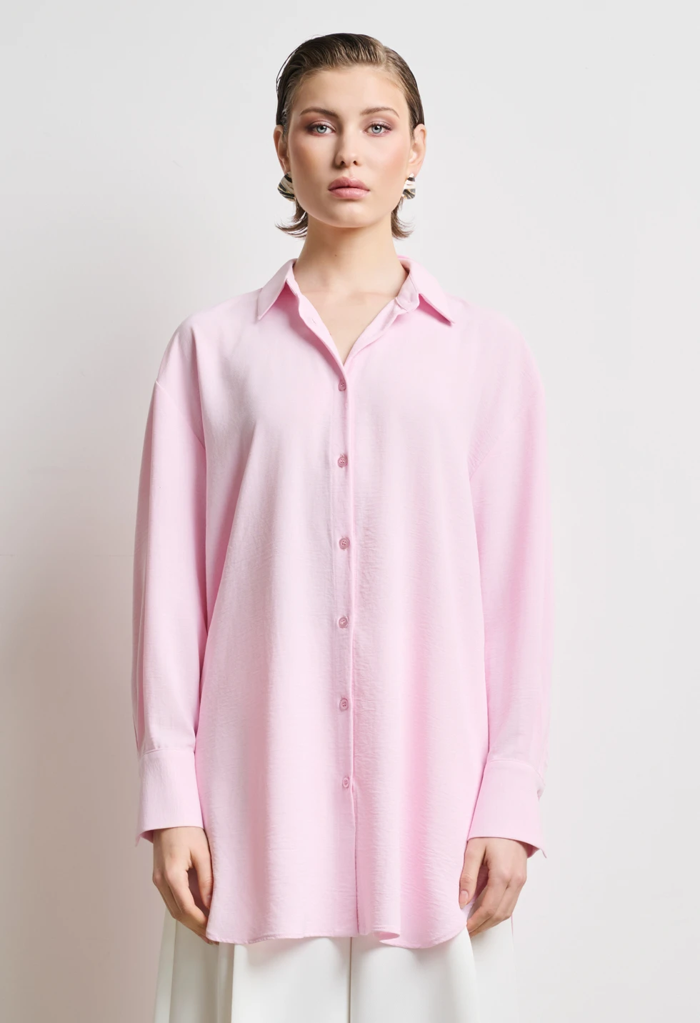 Πουκαμίσα μακρυά σε oversize γραμμή - Desiree - 0944007 - Image 5